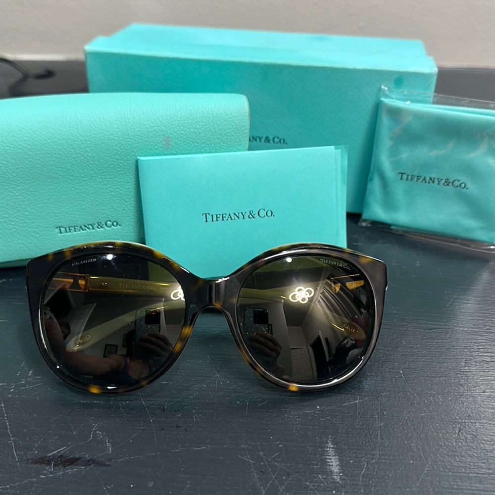 Tiffany & Co Tf4133 8134/t3 Tortoise Womens Cat Eye Sunglasses